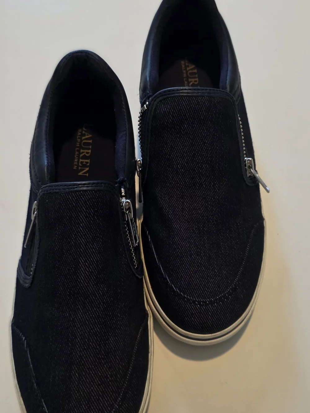 Lauren Ralph Lauren Men’s Navy Slip-On Sneakers
